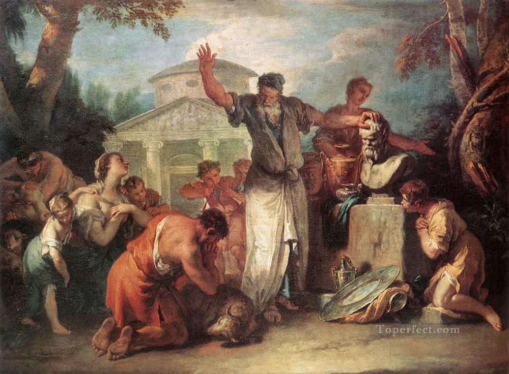 シレヌスへの生贄 盛大なマナー セバスティアーノ・リッチ油絵